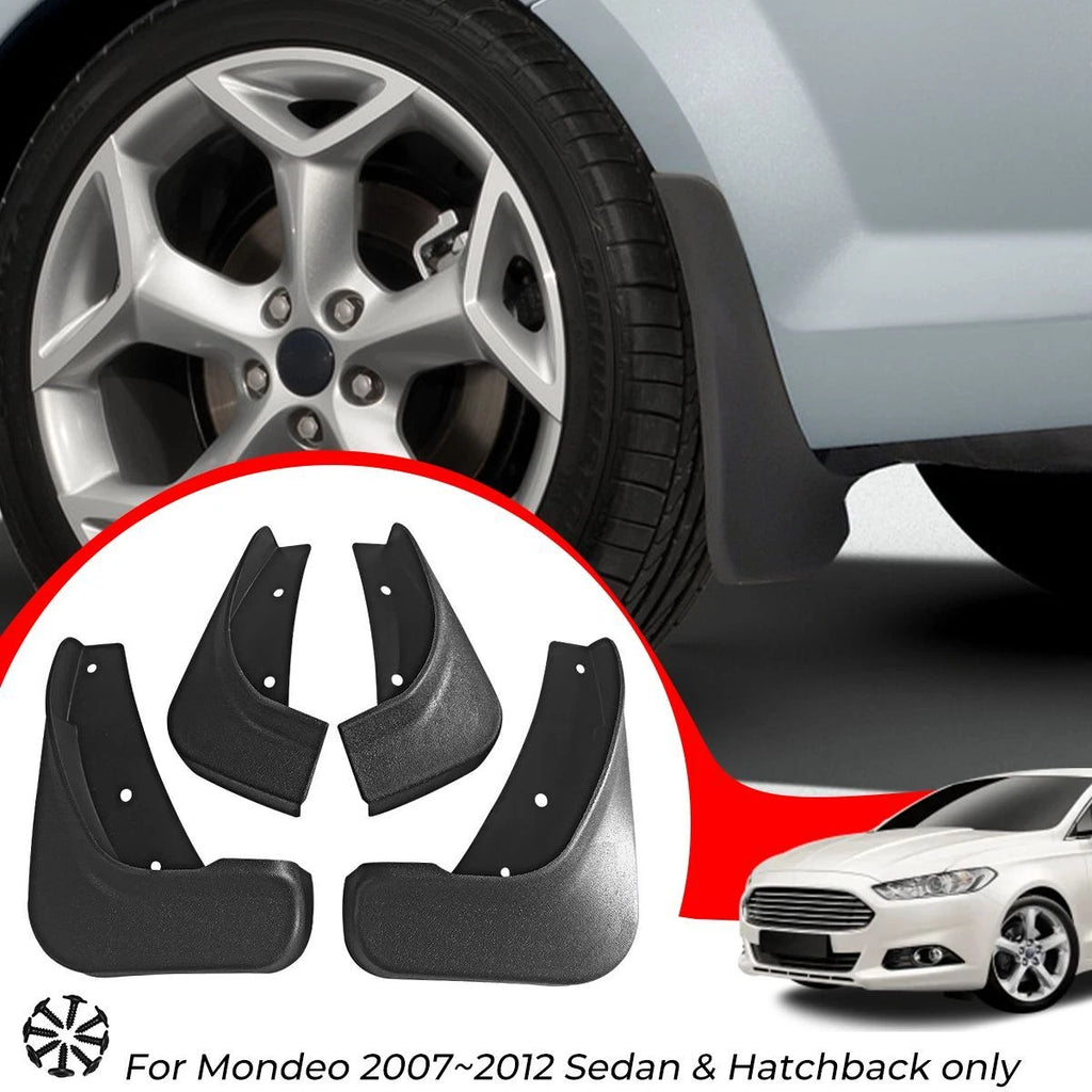 4Pcs Black Mudguards Splash Guards Mud Flaps Mudflaps For Ford Mondeo 2007~2012