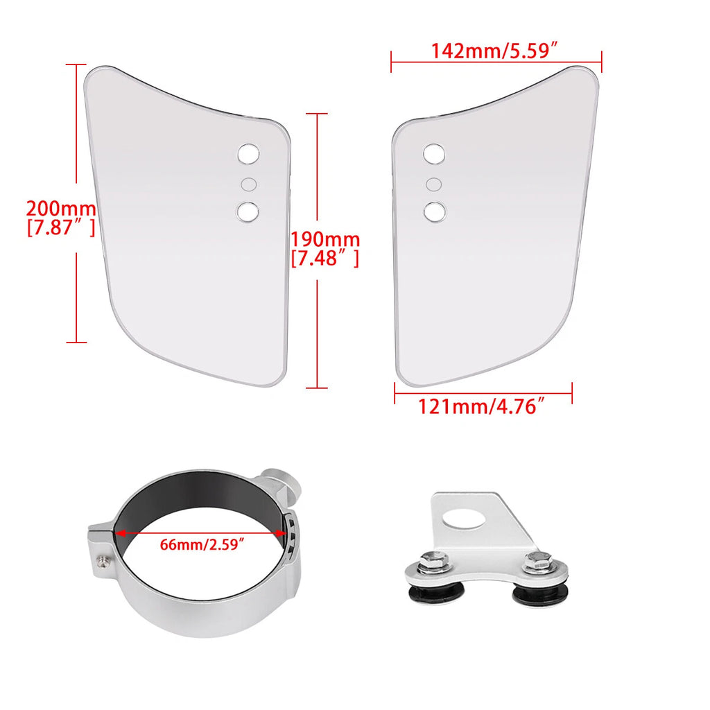 Motorcycle Front Wind Fork Air Deflector For Honda For Kawasaki For Yamaha Clear