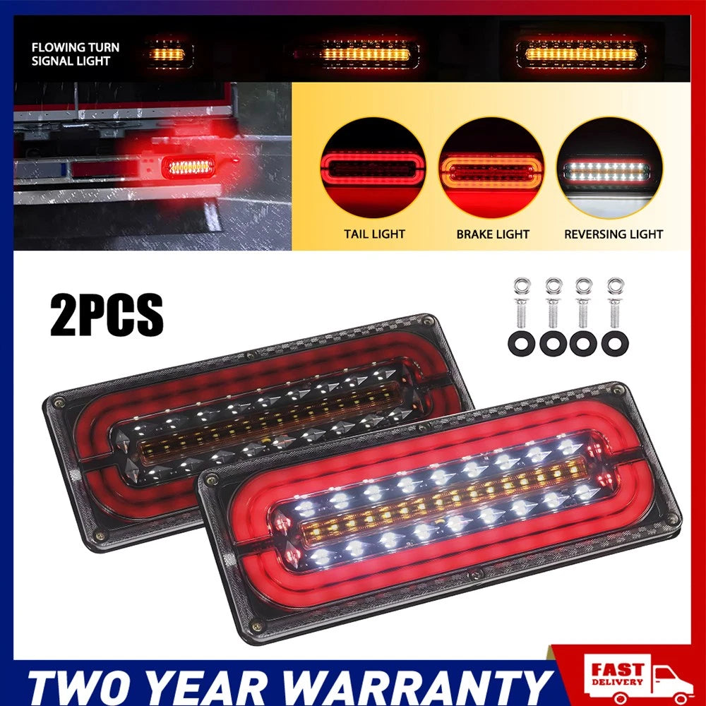 8X Sequential tail lights LED Stop Tail Lights Kit Boat Truck Lamp 33CM A