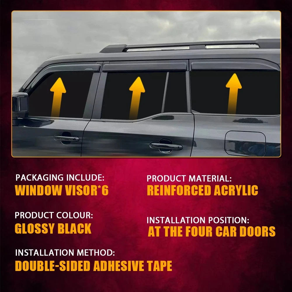 6pcs Luxury Weather Shields for Toyota Land Cruiser Prado 250 J250 LC250 2024+