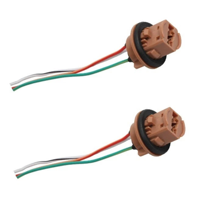 T20 7443 Dual Filament Wedge Car Stop Light Blub Globe Socket Connector x 2pc