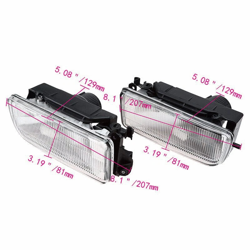 Pair Front Bumper Fog Lights Lamps Clear Lens For BMW E36 3 Series 1992-1998 ST