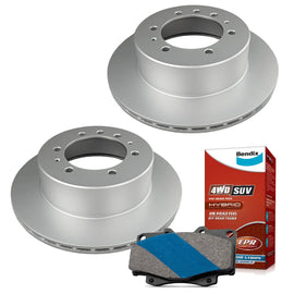 Bendix Rear Brake Pads + Rotors for Nissan Patrol GQ Y60, Ford Maverick DA Y60,