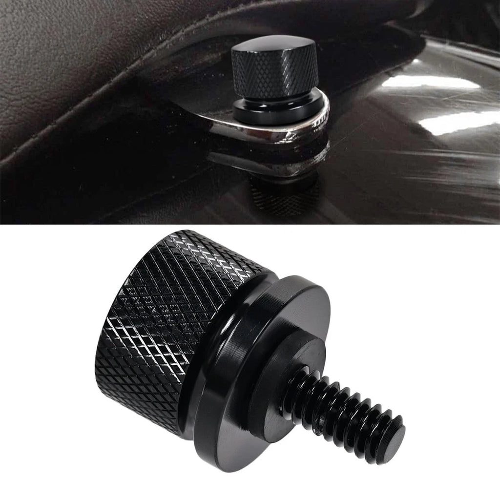 1pcs 6mm Rear Seat Bolt Screw Billet Aluminum Knurled Black for Harley 1996-2015