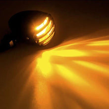 Load image into Gallery viewer, Pair Chrome Grilled Turn Signal Light Indicator Amber Lens Unviersal FOR Harley