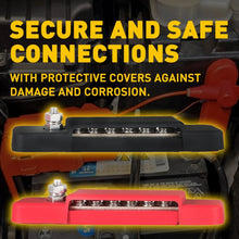 Load image into Gallery viewer, 12 Gang 180A Power Distribution Block Bus Bar Terminal Post Stud 12V Red Black