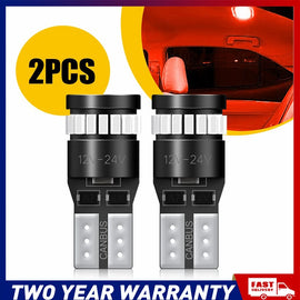 40x Canbus Red T10 168 W5W LED Tail Park Stop Light Globe Bright Lamp 3014SMD A2