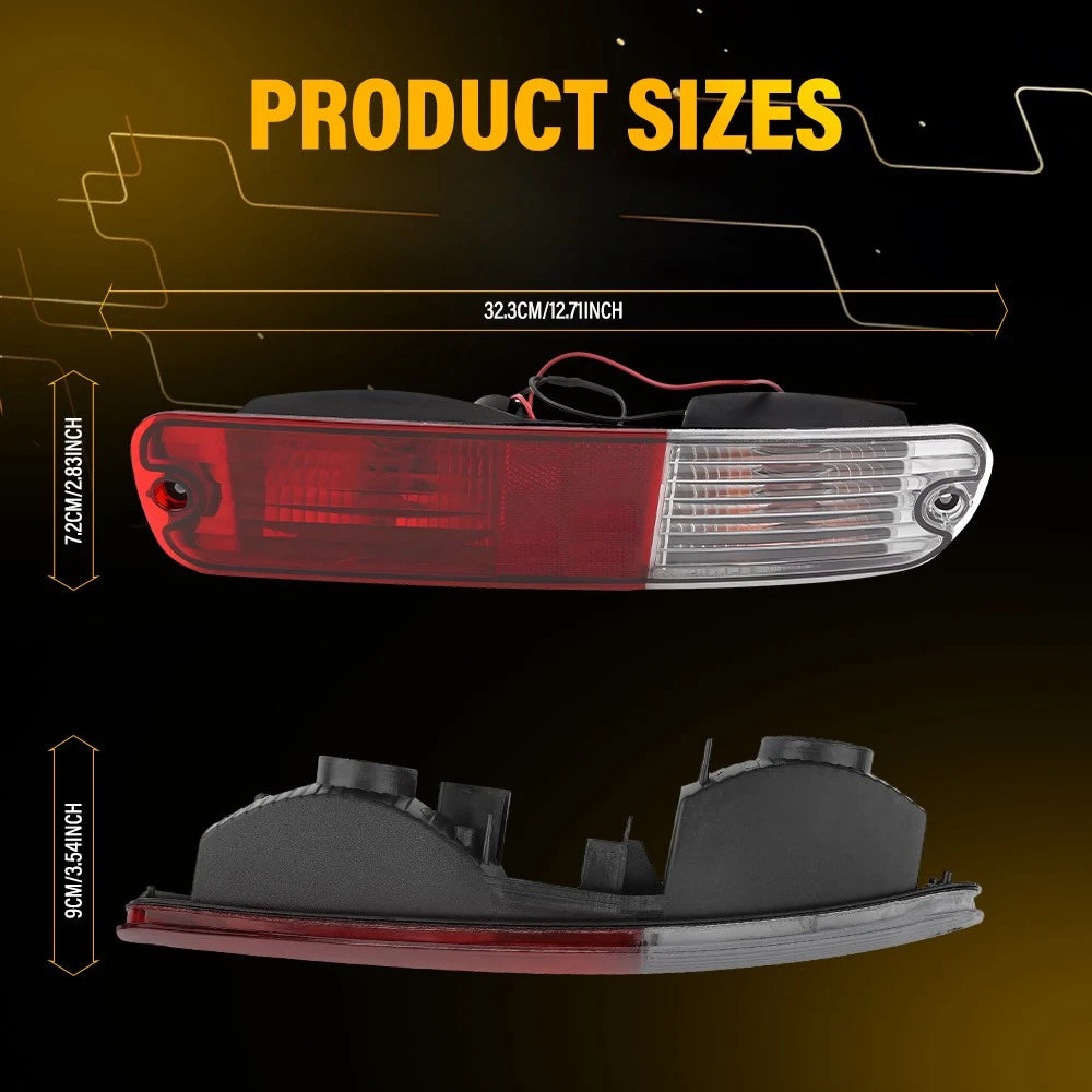 2PCS LH+RH Rear Bumper Bar Lamp Tail Light For Mitsubishi Pajero NP 2002~06 AU