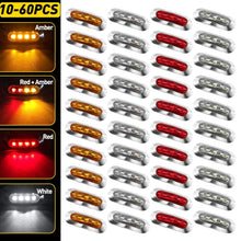 Load image into Gallery viewer, 10/30X Clearance Lights LED Side Marker Truck Trailer LORRY Lamp Red Chrome 12V.