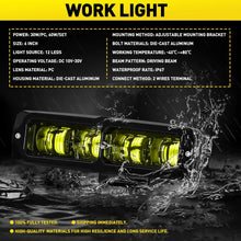 Load image into Gallery viewer, 2-20x 6in LED Work Light Bar Flood Spot Driving Fog Lamp Amber Yellow For UTV A2