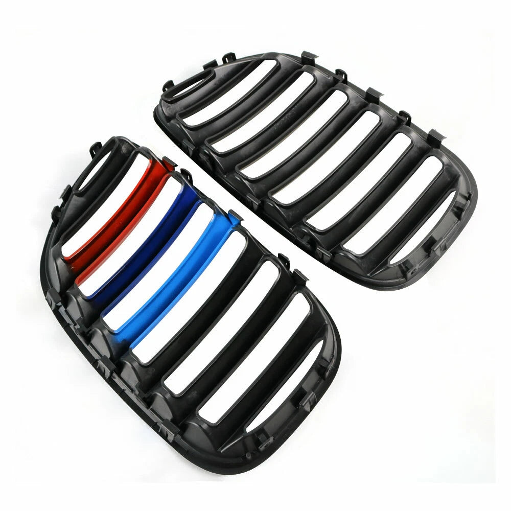 Matte Black M-color Front Kidney Grille Grill For BMW E53 X5 LCI Facelift 04-06