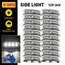 10-100X LED Clearance Lights Side Marker White Lamp Trailer Caravan Universal