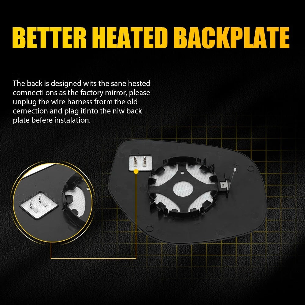 Car Left Side Mirror Glass w/ Backing Plate For Mitsubishi Outlander 2014-20 AU