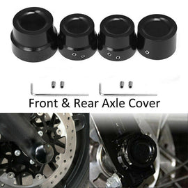 For Harley Sportster XL883 Dyna Touring V-Rod Front & Rear Axle Nut Cover Caps S