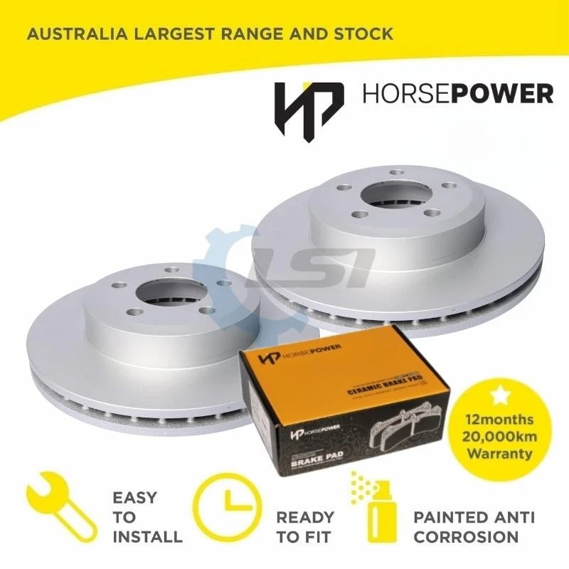 Front Brake Pads and Premium Brake Rotors for Ford FALCON BA including UTE 02-05