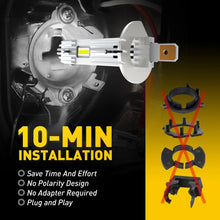 Load image into Gallery viewer, 2PCS H7 H1 H4 H3 LED Headlight Globes Bulb Kit High/Low Beam 20000LM 6500K White