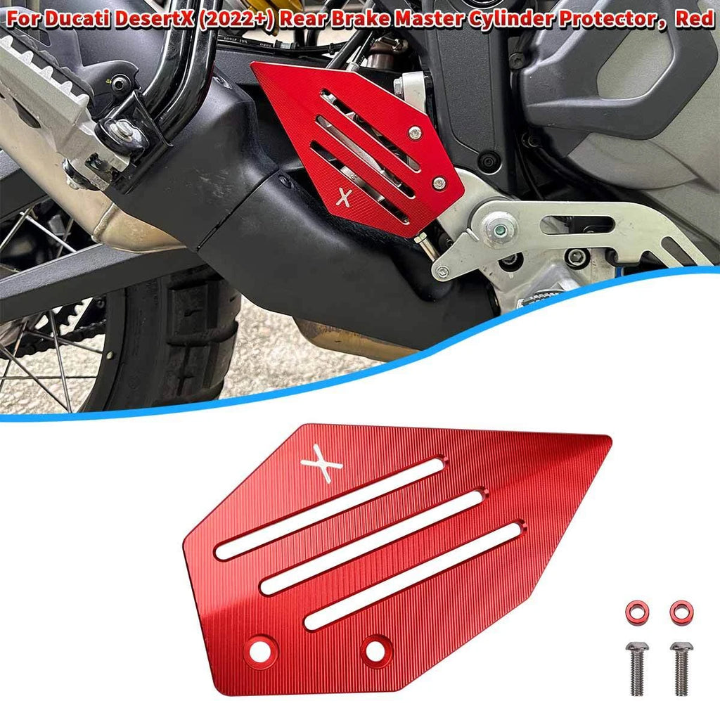 Red CNC Rear Brake Master Cylinder Guard Protector Cover For Ducati DesertX 2022