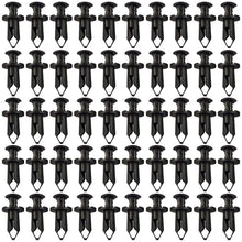 Load image into Gallery viewer, 50 x 8mm Hole Plastic Rivet Fastener Push Clips Black Nylon For Car Auto Fender