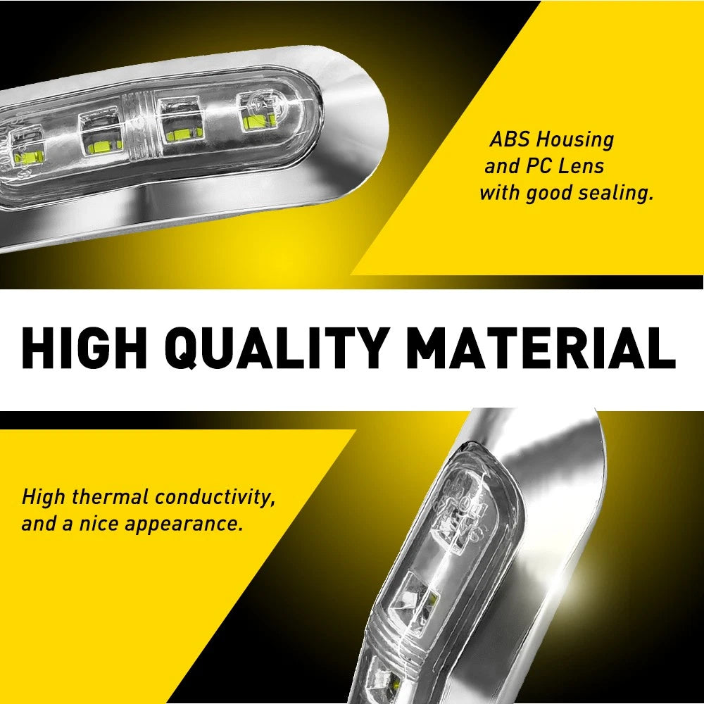 10-100X LED Clearance Lights Side Marker White Lamp Trailer Caravan Universal A2