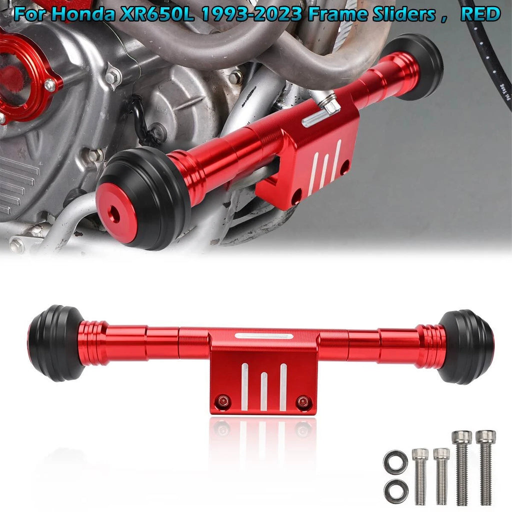 Red CNC Aluminum Frame Slider Guard Crash Protector for Honda XR650L 1993-2023 S