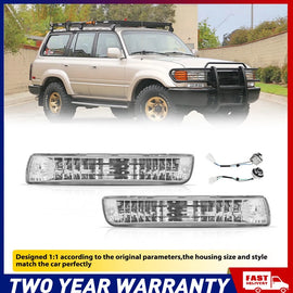 2 X Front Turn Indicators Bumper Light fITS Toyota Land Cruiser HZJ80 Series NEW