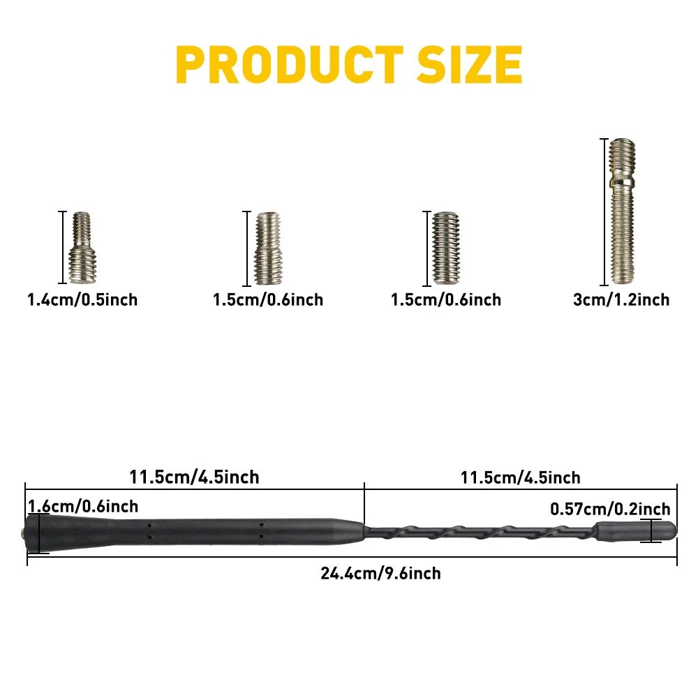 For Suzuki Swift 9" inch Auto Antenna Replace AM/FM Mast Radio Aerial 23cm Black