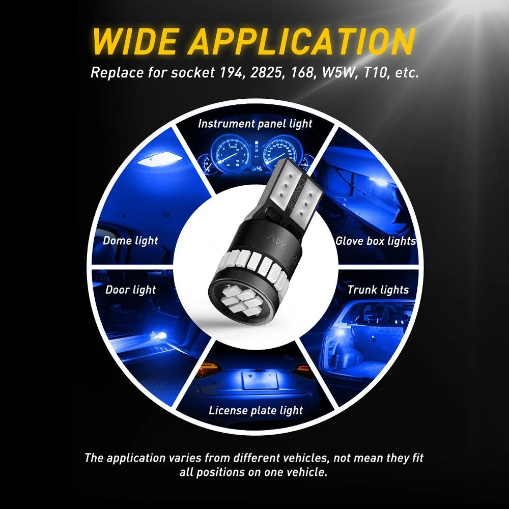 AUXITO 6000K W5W T10 168 LED globe Light Bulb Number License Plate Indicator A