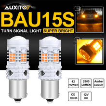 Load image into Gallery viewer, 2X AUXITO LED PY21W BAU15s BRIGHT Bulbs Globe AMBER for Turn Indicator Signal