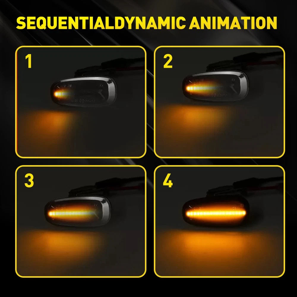 1 Pair LED Dynamic Side Marker Indicator Turn Signal Lights 1713400 For Holden