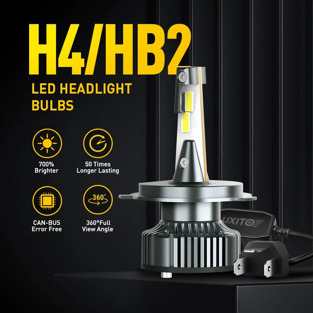 2x AUXITO H4 9003 LED Headlight 16000LM Hi/Low 60W Replace Beam Halogen Xenon