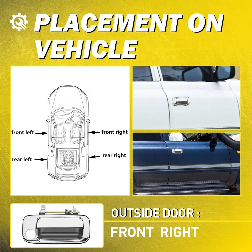 Chrome Front Right Side Outer Door Handle for Toyota Landcruiser J80 1990-98 AU