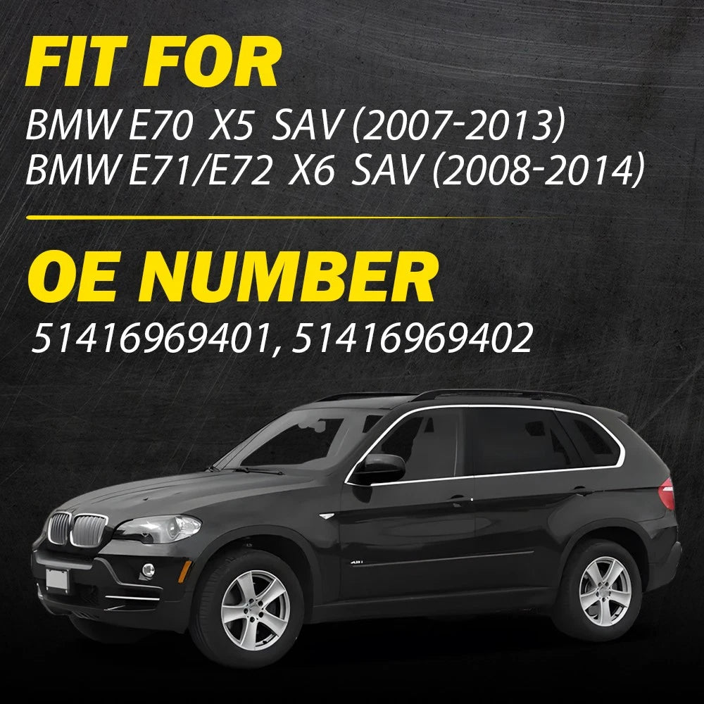 3Pcs Inner Inside Door Handle Pull Trim Cover Black For BMW E71/E72 X6 SAV 08-14