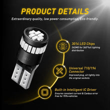 Load image into Gallery viewer, 2x T10 194 168 24SMD 3014 LED Car Tail Wedge Side Parking RED Light Globe AU AU