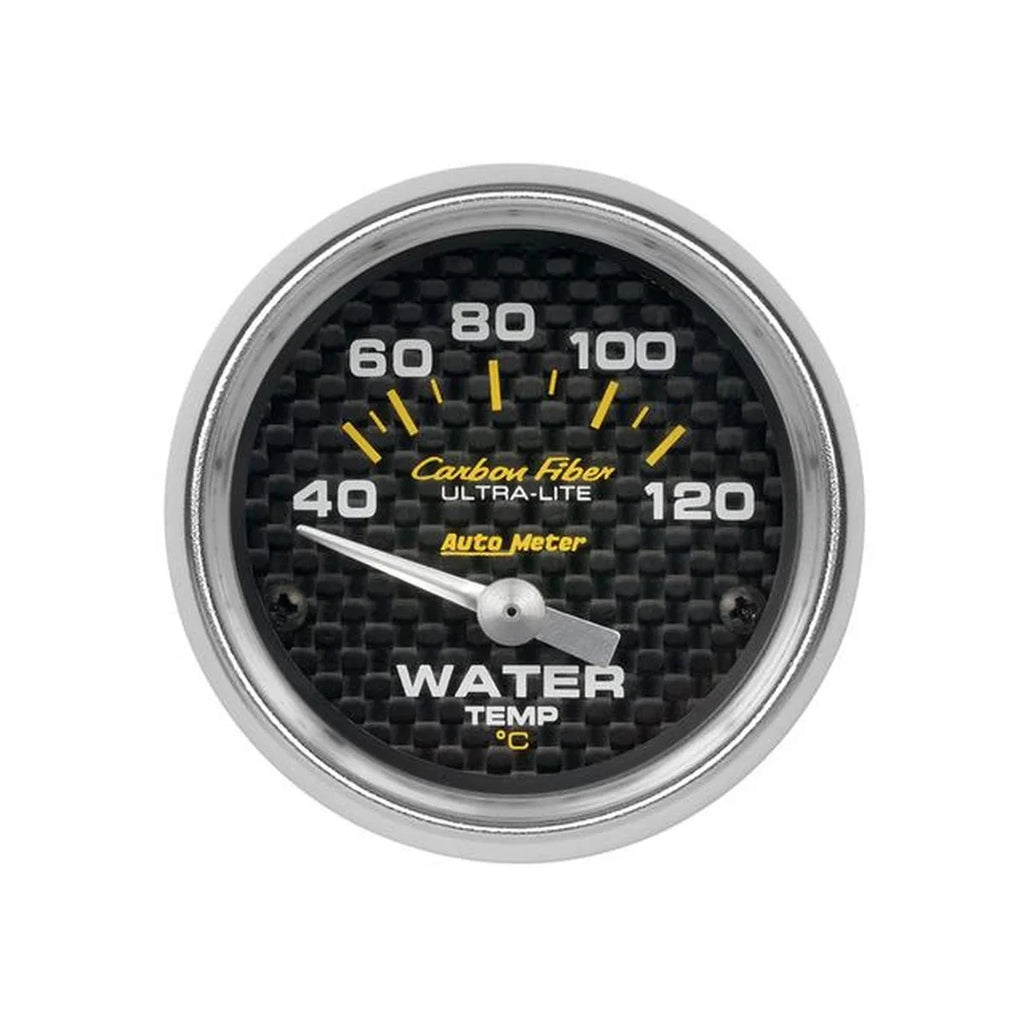 Autometer Carbon Fiber 2-1/16in Water Temp Gauge 40-120C Short Sweep Electric...