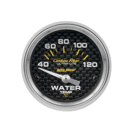 Autometer Carbon Fiber 2-1/16in Water Temp Gauge 40-120C Short Sweep Electric...
