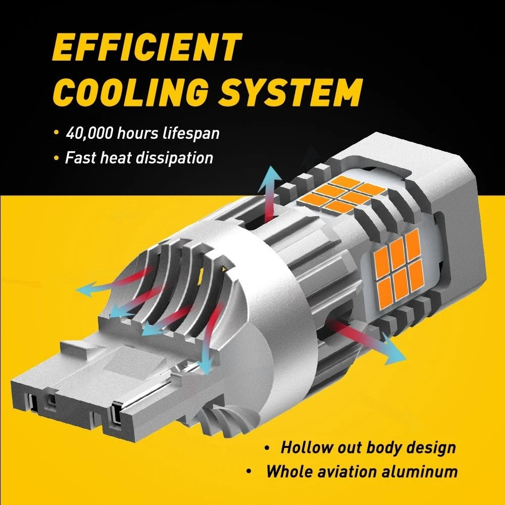 2X T20 W21/5W 7443 LED White Canbus Car 7443 Turn Signal Tail Light Bulb AUXITO