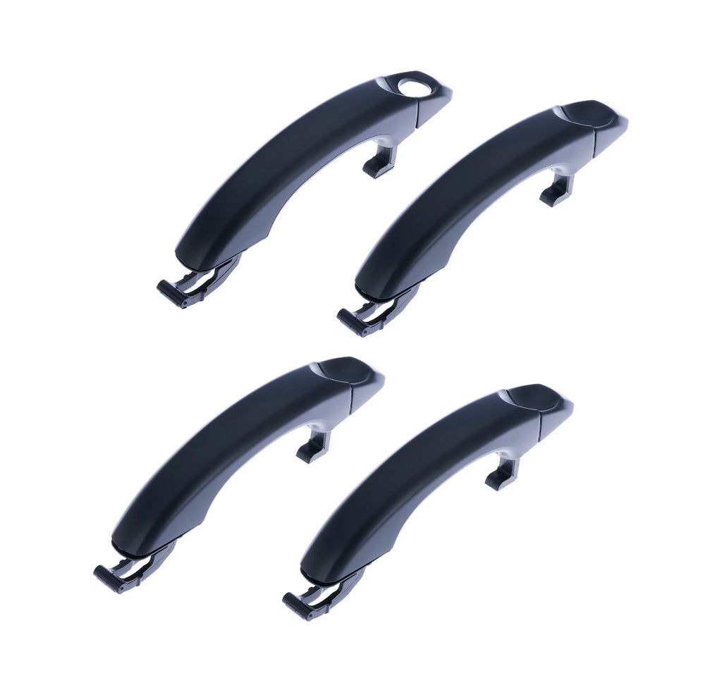 Door Handle Outer for Volkswagen Amarok 10-20 Set of 4 Black FRONT REAR LH+RH