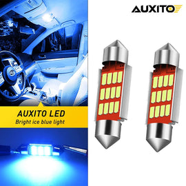 2x BLUE FESTOON LED INTERIOR DOME LIGHT MAP BULB GLOBE 12V CAR 4WD 36MM 12SMD