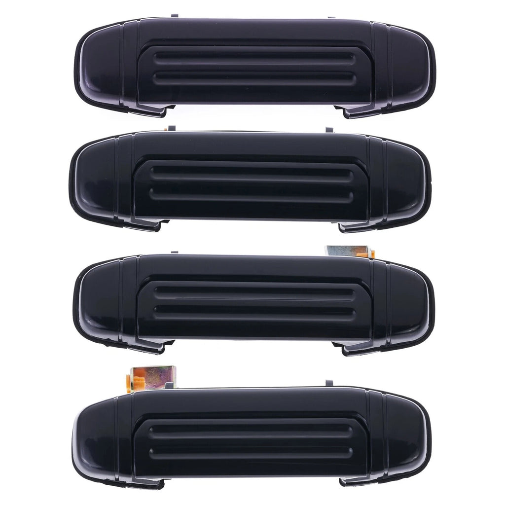 Door Handle Outer for Mitsubishi Pajero 91-00 Set 4 Black FRONT REAR LEFT+RIGHT