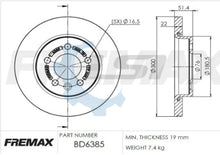 Load image into Gallery viewer, Fremax Rear Disc Rotors for VW Amarok 2H 3.0 2016-2019 300mm