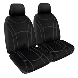 Sperling Getaway Neoprene Front Black - Silver Stitch Seat Covers Suits Nissa...