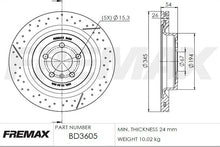Load image into Gallery viewer, Fremax Rear Disc Rotors for Mercedes Benz GLE400 GLE500 W166 3.0 2015-2019