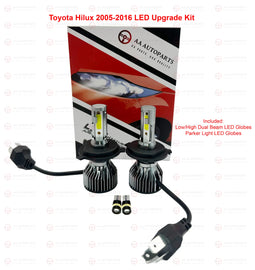 LED Headlight Kit Bulbs Globes Lamp 4PCS Toyota Hilux KUN26 Ute 2005-2015 H4 T10