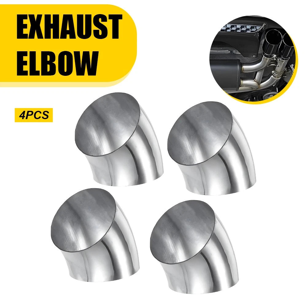 4-40X Car Exhaust Pipe Stainless Steel 45 Degree Bend Elbow Tubes 3Inch/76mm A