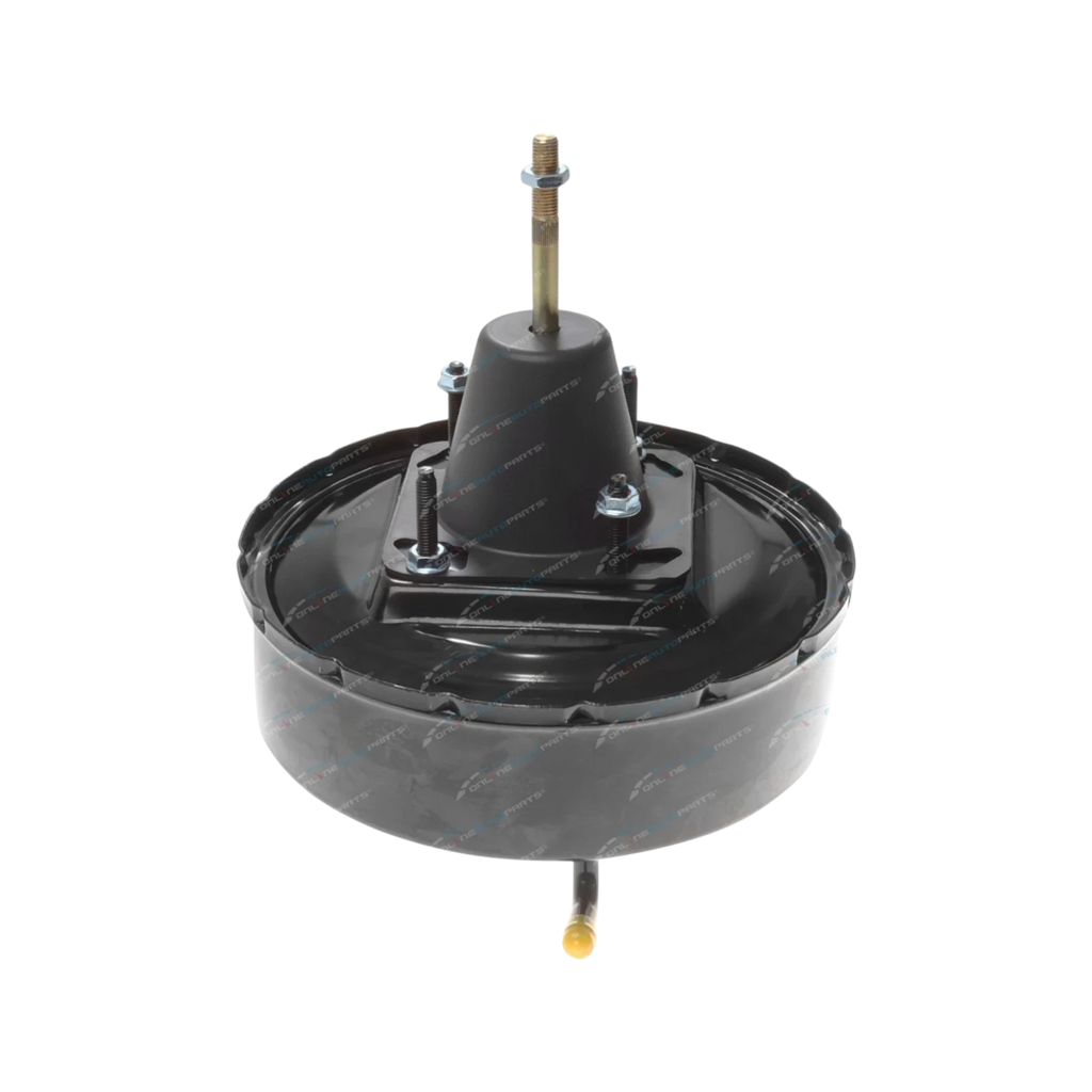 Black mechanical component on a white background