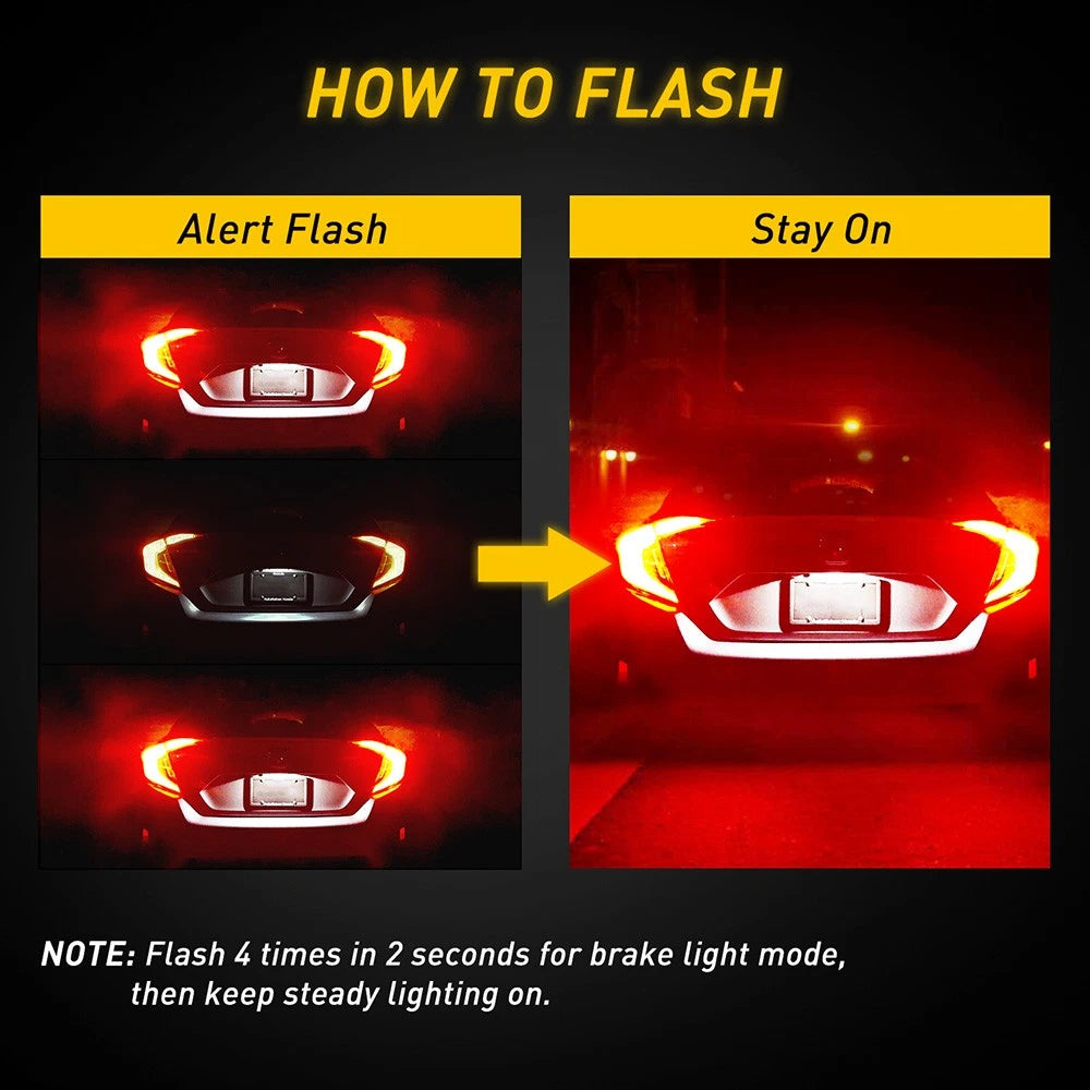 2X T20 7443 7440 WHITE RED LED BRAKE STOP TAIL LIGHT BULBS GLOBE BRIGHT 12V AU