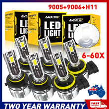 Load image into Gallery viewer, 6-60x 9005 H11 9006 22000LM LED Headlight Bulbs High Low Beam 6500K White 12V A