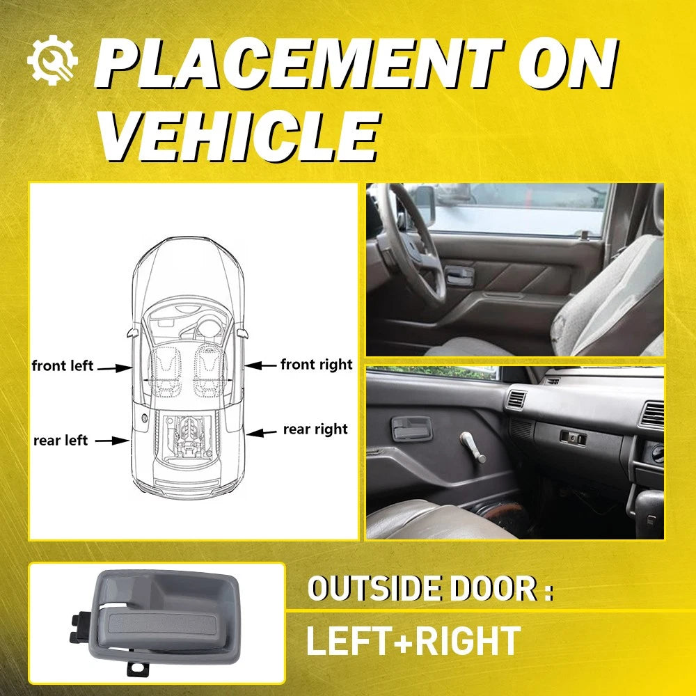 4pcs Textured Grey Left Right Inner Door Handles for Holden Rodeo TF 1988-2003