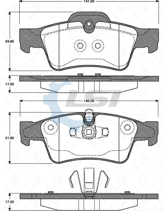Rear Brake Pads and VENTED Disc Rotors + Sensors for MB ML320 ML350 W164 05-11