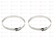 Universal Headlight Dust Cover Cap Clamp Pair, 60–110mm, Stainless